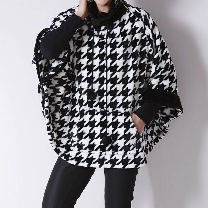 Poncho schwarz/weiss