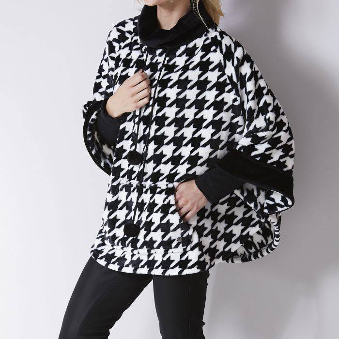 Poncho schwarz/weiss