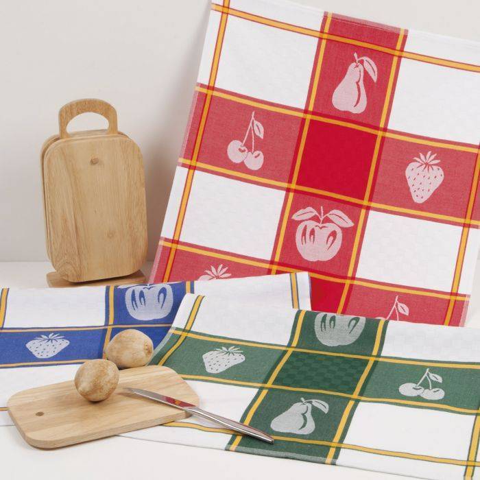 Früchte Geschirrtuch grün 2-er Pack