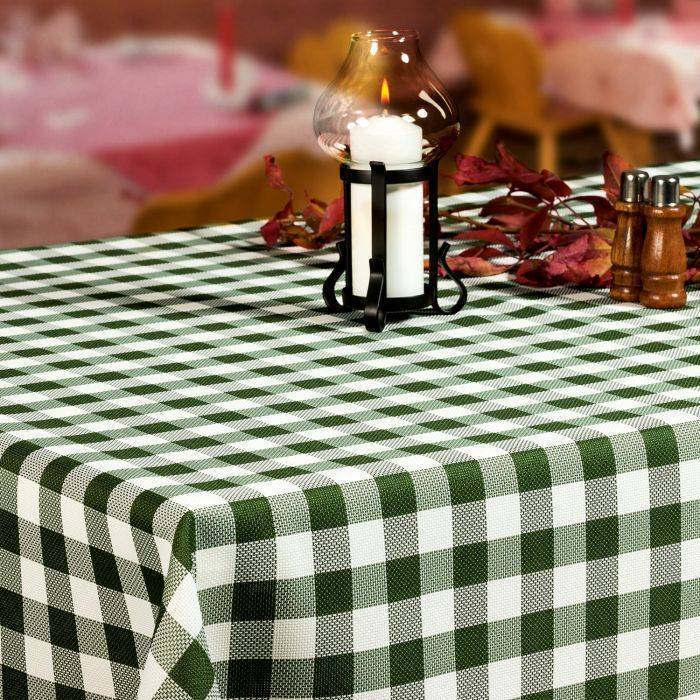 Karo Tischdecke rot 160 rund