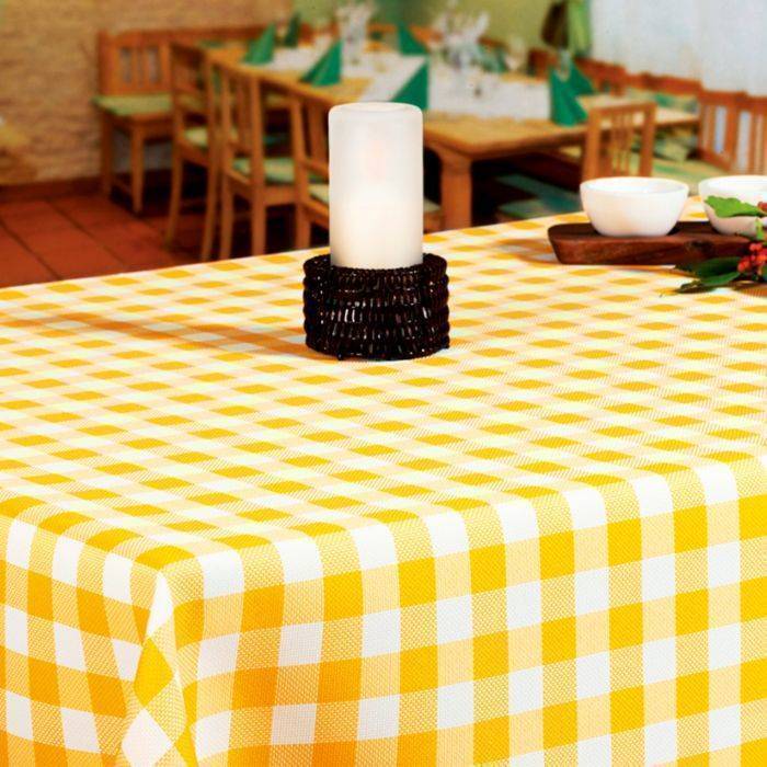 Karo Tischdecke rot 160 rund