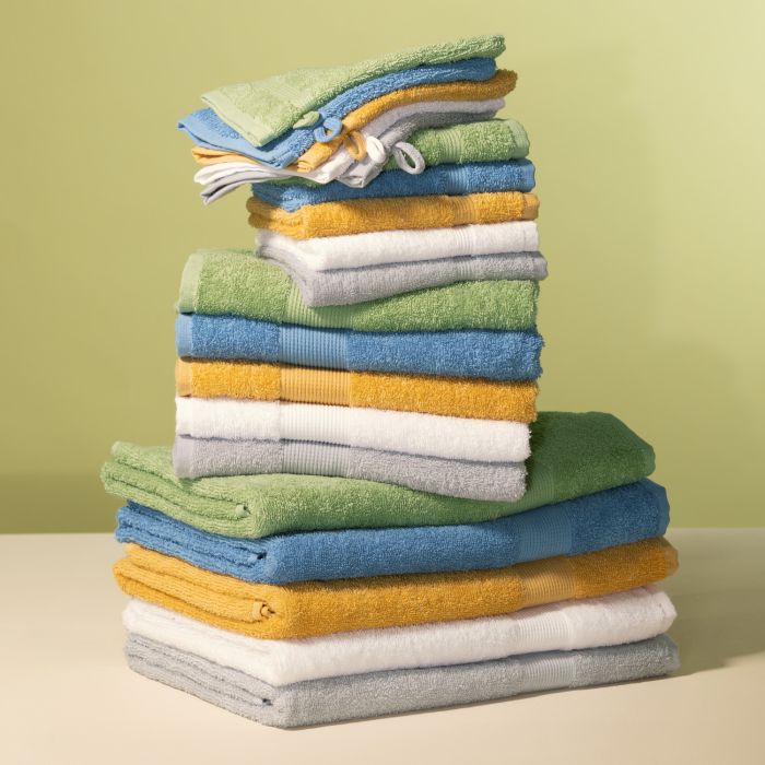 Mailand Waschhandschuh blau 2-er Pack