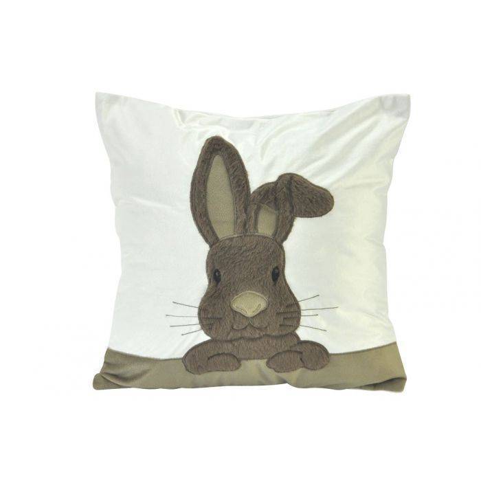Hase Kissenhülle braun/champagner 40x40
