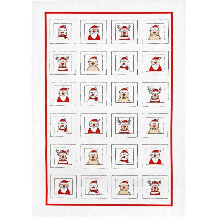 Weihnachtsmann Geschirrtuch 3-erP. 50x70