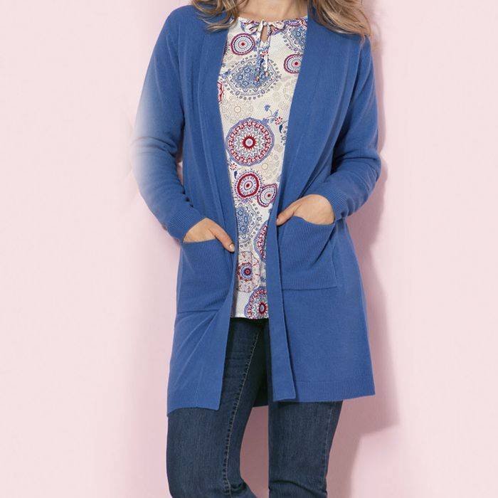 Mila Strickmantel blau S