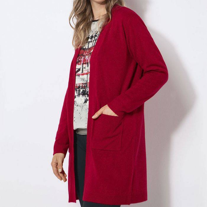 Mila Strickmantel rot XXL