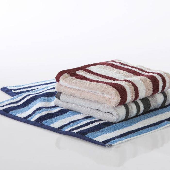 Classic Handtuch Streifen silber 50x100